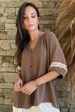Dalt Vila Peasant Blouse Earth
